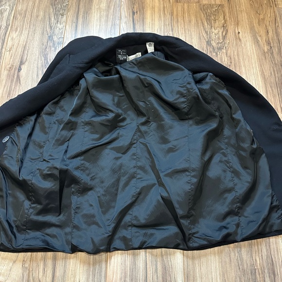 Black Wool Pea Coat with Gold Buttons - Picture 7 of 7